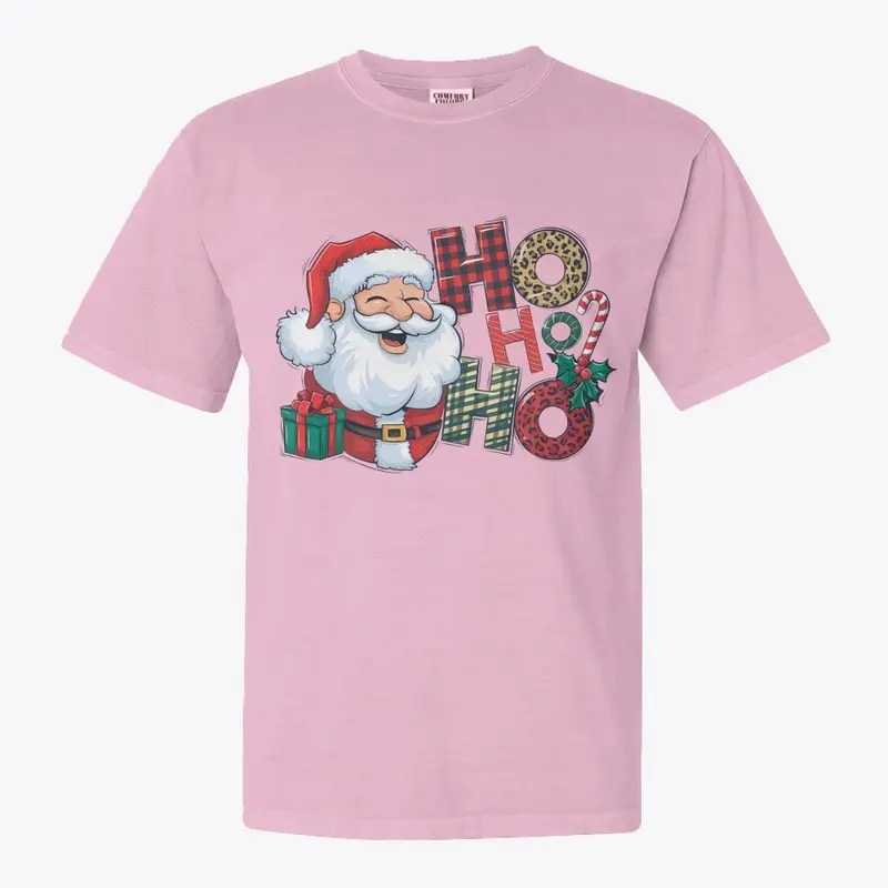 Santa Claus "Ho Ho Ho" Plaid & Print