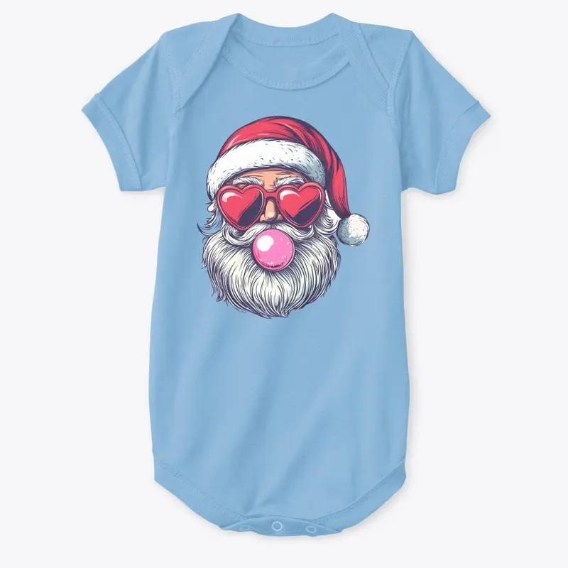 Retro Santa Blowing Bubblegum