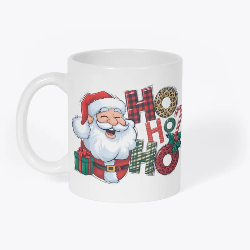 Santa Claus "Ho Ho Ho" Plaid & Print