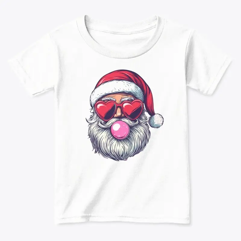 Retro Santa Blowing Bubblegum