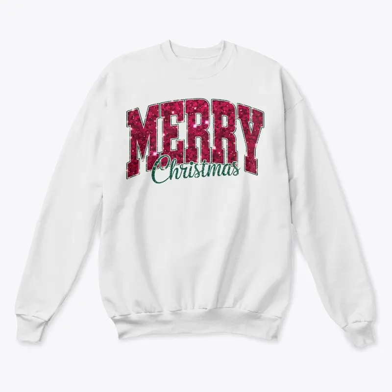 Festive "Merry Christmas" Glitter Text