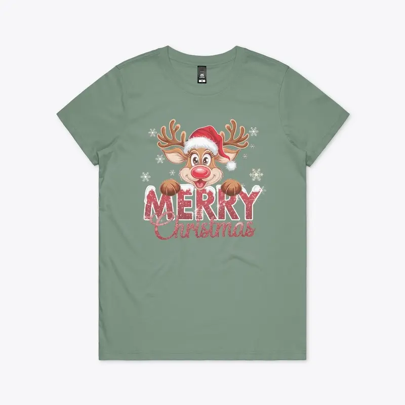 Cute Reindeer "Xmas" Snowflake Design