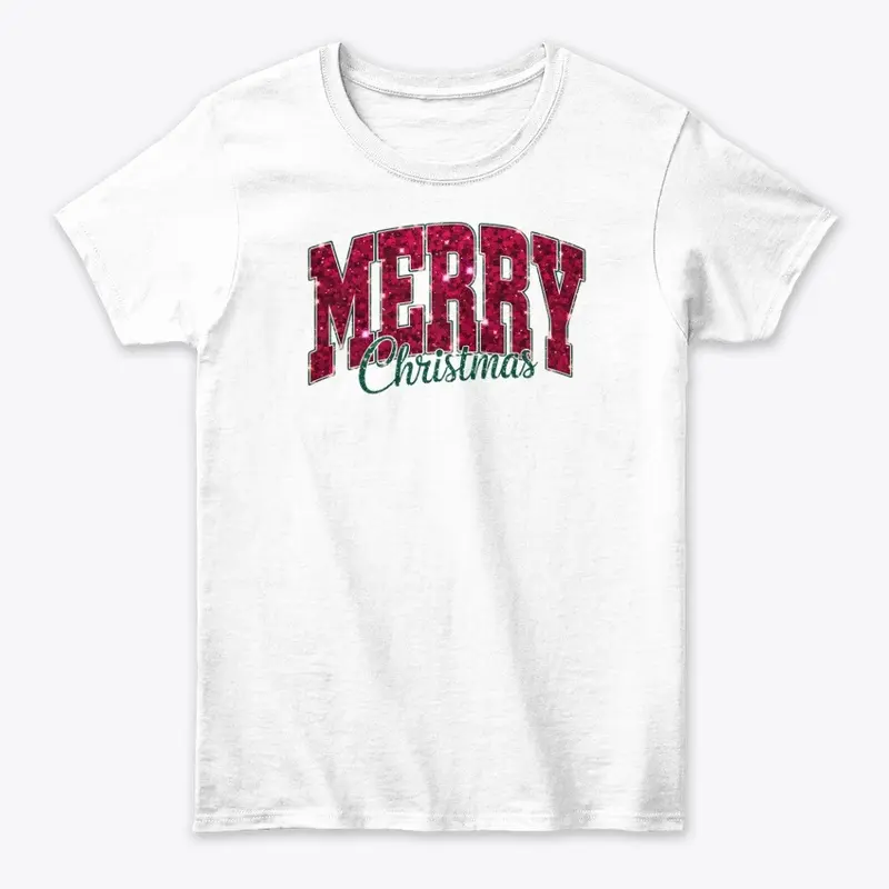 Festive "Merry Christmas" Glitter Text