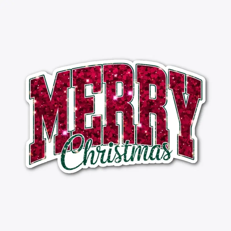 Festive "Merry Christmas" Glitter Text