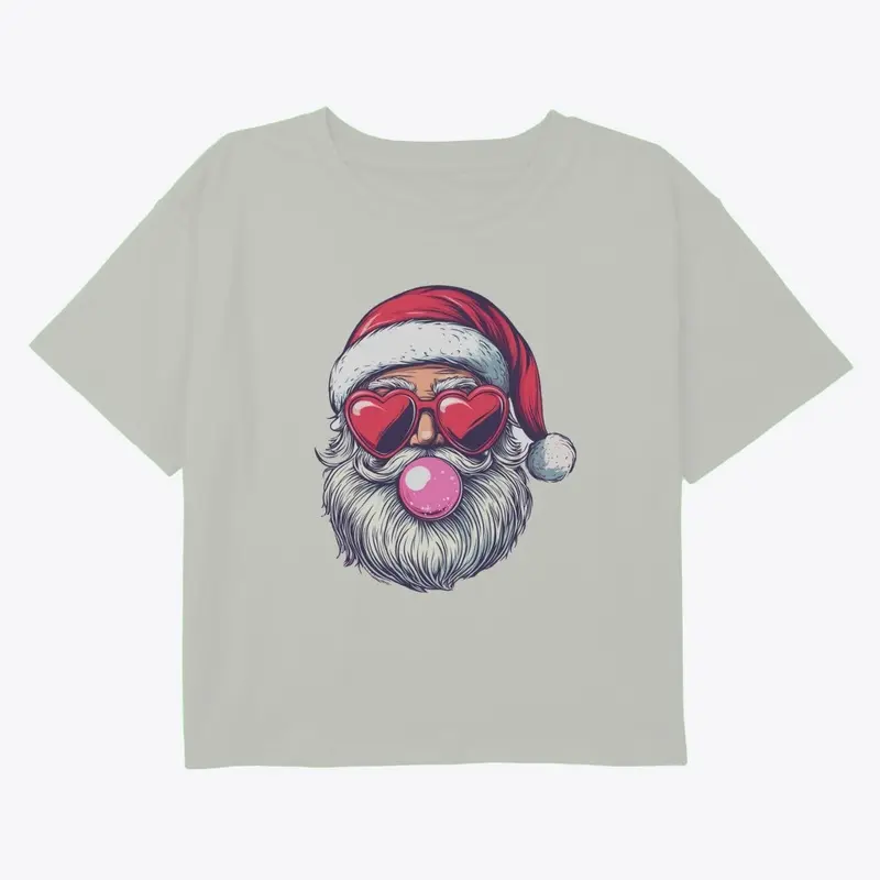 Retro Santa Blowing Bubblegum